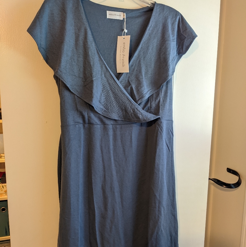 Slate blue nursing dress